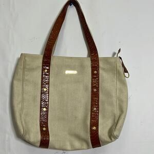 BROOKS BROTHERS SNAKESKIN TRIM CANVAS BLEND‎ BAG